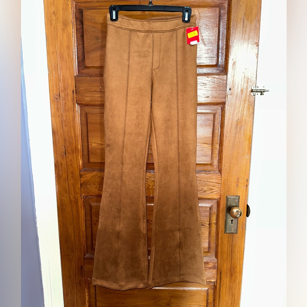 Suede Spanx Flared Pants